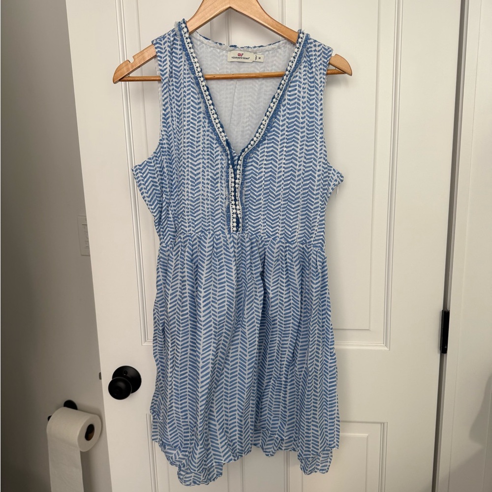 Vineyard Vines Blue Sleeveless Patterned Dress